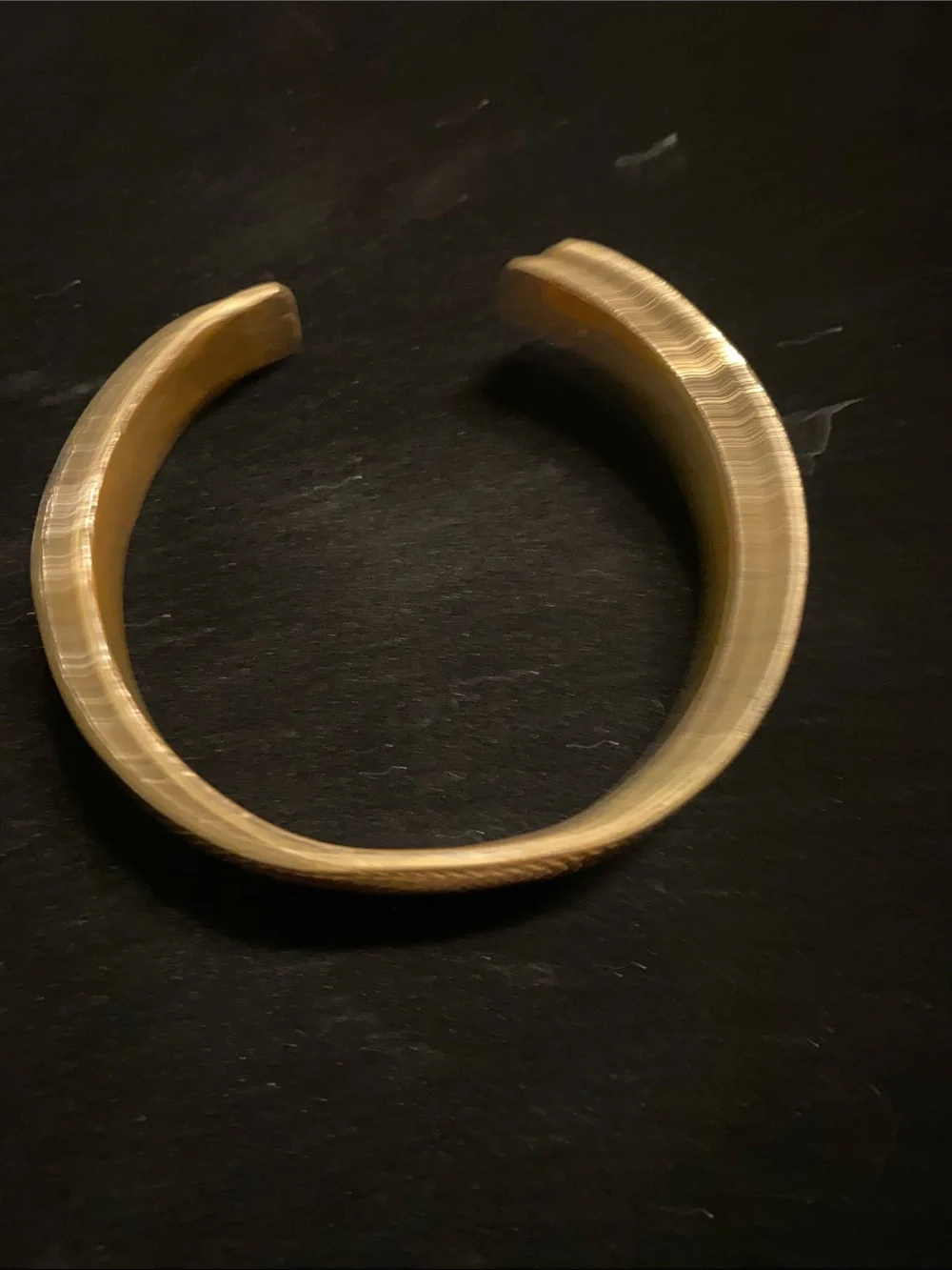 Brass Copper Hand Crafted Textured Signed Adjustable Cuff Bracelet